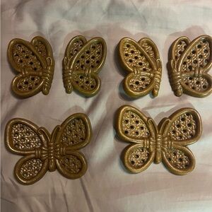 Gold Butterfly Wall Accents